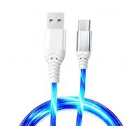 Light up Charging Cable 2M,USB C Charger Cable 60W Fast Charging Type C Cable USB A to C Data Transmission Glowing LED Lead for iPhone iPad Huawei P9 Pixel 7 Samsung Galaxy S23 Switch PS5 Blue