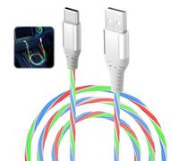 Light up Charging Cable 2M,USB C Charger Cable 60W Fast Charging Type C Cable USB A to C Data Transmission Glowing LED Lead for iPhone iPad Huawei P9 Pixel 7 Samsung Galaxy S23 Switch PS5 Mulicolor