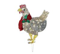 Light Up Chicken, Holiday Christmas Decoration Chicken Indoor Outdoor Decor with Lights for Ground Lawn, 15.7x9.8 inch