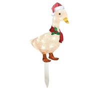 Light-Up Chicken with Scarf - Yard Signs with Stakes Chicken Ornaments Lights LED with Button Battery, Garden Christmas Duck Glowing Duck for Garden Patio Lawn