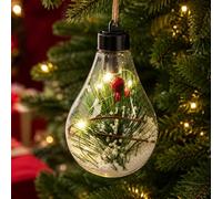 Light Up Christmas Ball Ornament,Christmas Tree Hanging Bulb LED Hanging,Light Bulbs Ornaments for Holiday Xmas Tree Decoration,Plastic Lights Bulb Jars, for Birthday Crafts Home Party Favors