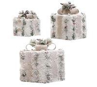 Light up Christmas Boxes, 3Pcs/Set Snowy Christmas Lighted Boxes for Home Xmas Decorations Party Supplies, 3 Sizes Candy, Treat, Bags, I