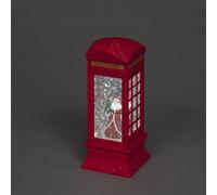 Light Up Christmas Globe Water Lantern - Telephone Box with Santa figure and Snow Motion