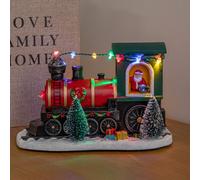 Light Up Christmas Train with Santa and 8 Multi-coloured LEDs