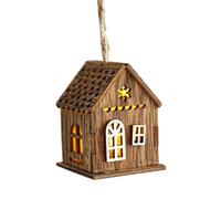 Light up Christmas Village Homes, Illuminated Christmas Village Cottage | Tree Decoration of Country Cottage with LED Light | Country House in Rustic Holiday Style Home Decor, Wood