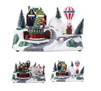 Light-up Christmas Village Scene | Illuminated LED Ornament with Movement