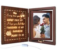 Light Up Couples Photo Frame, USB Powered Romantic Rotating Love Frame for 2 4x6 Photos - Wedding Anniversary or Valentine’s Day Gifts for Couples, Wife, Husband, Boyfriend, Girlfriend