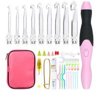 Light Up Crochet Hooks Set 9 Sizes Lighted Crochet Needles Set 2.5 to 7.5 mm, 2 Light Modes Rechargeable Crochet Hook with Storage Case Crochet and Knitting Accessories for DIY Craft Supplies (Set 1)