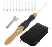 Light up Crochet Hooks Set Portable Crochet Needles Adjustable Lighted Crochet Hook with 11 Different Size Interchangeable Crochet Needle, Rechargeable Crochet Accessories for DIY Crafts (Set 1)
