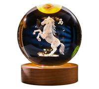 Light Up Crystal Ball, 3D Decor Lamp, 6x8cm, Horse Figurine Ornament, Z odiac Figurine, Warm Ambient Glow, for Bedroom Living Room Cafe Display Kids Room
