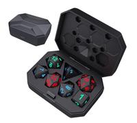 Light Up D20 - Interactive Role Playing Accessories, Motion Activated RGB Leveling Gear with Wireless Charging Box, Multi Color LED Visual Effects, Ideal for Workplace Desk Hobby
