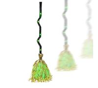 Light Up Dancing Witch Broom with Sound Effect, Animated Glowing Wizard Broom Decor, Halloween Decor for Haunted House, Escape Room & Indoor Party Decoration (A-1)