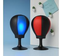 Light-Up Desk Punching Ball - 5.7" x 3" Mini Stress Relief Boxing Toy with Suction Base - Office Desk Accessory for Anxiety, Anger & Fun Gift