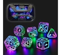 Light Up Dice Set D and D for Dungeons and Dragons 4 in 1 Color, Cool LED DND Dice with Charging Box Rechargeable Polyhedral Role Playing Dice for DND Gifts RPG (Astral Shard Mixed Colors)