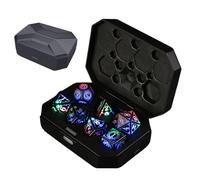 Light Up Dice Set, RPG Polyhedral Dice, Rechargeable Flashing Cubes, LED Light Up Design, Charging Case Included, Excellent for Tabletop Role Playing Contest, Party Games and Award