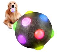 Light Up Dog Ball - Dog Elastic Ball, Dog Toys Silicon | Small Bouncy Fetch in the Dark Dog Balls with Bulge, Bouncy Dog Toy for Catch and Play Glowing Elastic Balls (S/M) (Random Color)