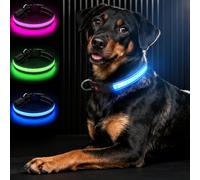 Light Up Dog Collar, 2026 Long-Lasting Power LED Dog Collar Lights for Night Walking, Rechargeable & Adjustable, Waterproof & Safety Flashing Dog Collar for Small Medium and Large Dogs [Blue-S]