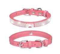 Light Up Dog Collar - Flashing Dog Collar | Adjustable Stylish Dog Collar | Dog Collar Lights for Dark | Diamond Microfiber Pet Collar