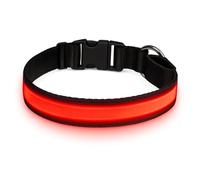 Light Up Dog Collar, LED Dog Collar, Medium Size, USB Rechargeable, Battery and Cable Included, Flashing Dog, Glow in the Dark Dog Collar, Dog Night Collar, Light Collar for Dogs
