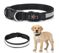 Light Up Dog Collar, USB Rechargeable Dog Collar, Adjustable Reflective LED Dog Collar Glow in the Dark, Waterproof Flashing Pet Collar for Small Medium Large Dogs Night Walking