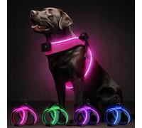 Light Up Dog Harness,360°High Brightness,Rechargeable LED Vest,3 Flash Modes,Reflective for Night Walking,Neck 12.2-15.4″| Chest 15-18.9″,Fits Small Dogs (Bichons,Westies,Corgis,etc),S