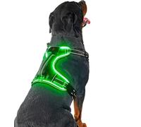 Light Up Dog Harness No Pull LED Harness, Escape Proof Padded Lighted & Reflective Vest Glow in the Dark for Large Dogs