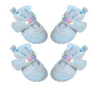 Light Up Dog Shoes LED Adjustable Anti-Slip Breathable Boots | Glow Paw Protector Puppy Sneakers for Indoor Outdoor Home Backyard Patio Night Walking Hot Pavement