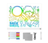 Light Up Drawing Board - LED Writing Tablet with Multicolor Illumination, Touch Control Panel | Reusable Dry Erase Message Board for Kids Art Craft Coloring Night Lamp Home Office Study Tool