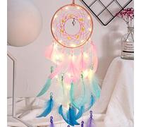 Light Up Dream Catcher - 16 Inch LED Wall Display Decor, Handmade Bohemian Design Room Ornament Art, USB Powered Illuminated | Color Changing Ambient Lighting For Bedroom Aesthetic Teen G
