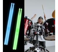 Light Up Drumsticks 2 Pairs, Luminous Light Up 5A Drum Sticks, Bright Light Up Glow in the Dark Drumsticks, Professional Drummer Gifts, Drum Accessories Personalized Drum Sticks for Adults Kids