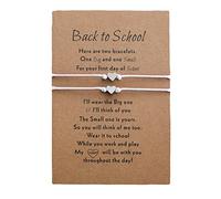Light up Earrings Plus Card Mother Bracelet Set For 2 First Day Of School Bracelet Mommy And Me Bracelets For Mother Woman Costumes (White, One Size)