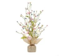 Light Up Easter Tree 45cm White for twig Branches for Fillable Eggs - Dual Power LED Desktop Ornament(1)