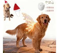 Light Up Fairy Wings for Dogs, Large Butterfly Dog Christmas Costumes, Pet Dog Glow in The Dark Wings with LED Lights and Music, Dress Your Dogs Like Butterfly,for Christmas Party Cosplay (COLORFUL)