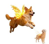 Light up Fairy Wings for Dogs, Pet Glowing Wings Costume with LED Lights, Christmas Butterfly Cosplay Puppy for Medium Large Dog, Dress Your Dogs like Butterfly, Parade Photo Props
