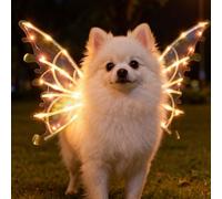 Light up Fairy Wings for Dogs, Pet Glowing Wings Costume with LED Lights, The Lights are Dazzling and Colorful, Make Your Dog the Center of Attention this Christmas