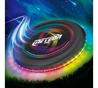 Light up Flying Disc-16 Millions Colors, 48 LEDs & 13 Light Modes, LED Flying Disc for Adults, Kids & Teens, Glow in the Dark Flying Ring, Party Toy Christmas Birthday Gift, Age 6+ (black, 11in)