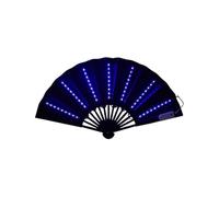 Light Up Folding Fan - LED Handheld Silk Fan | Large Party Fans for Birthday Wedding Stage Performance | Light-Up Prop Fans for Disco Bar Home Decoration, Long-Term Use, 33-64cm