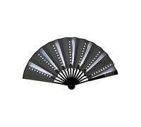 Light Up Folding Fan - LED Handheld Silk Fan | Large Party Fans for Birthday Wedding Stage Performance | Light-Up Prop Fans for Disco Bar Home Decoration, Long-Term Use, 33-64cm