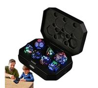 Light Up Game Dice, Rechargeable Polyhedral Set, Flashing LED Tabletop Pieces, RGB Glowing Sides, USB Charging Case Included, Ideal for Role Playing Gatherings, Unavailable, Fantasy Adventure