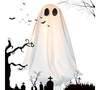 Light Up Ghost-Battery Spooky Halloween Decoration with String Lights | Bright Holiday Props for Lawn, Fireplace, Garden, Yard | Lib Outdoor Window Decor