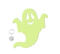 Light Up Ghost Decor Outdoor, Halloween Ghosts Decorations, Double Sided Glow in the Dark with 12 X 10 Inches, Halloween Decoration for Window, Wall, Door, Yard, Party, White