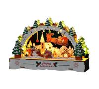 Light Up Gingerbread House Building Set, Diy Wooden Holiday Cookie House Statue, Creative Handmade Christmas Building Blocks for Women Men Birthday Hoilday Xmas Tabletop Decor (White)