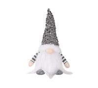 Light Up Gnome Christmas Decoration With Light, Handmade Christmas Gonks Glittery Swedish Santa Gnome Crafts with Light Hat,Gnomes Elf Tree Christmas Holiday Indoor Ornaments (Gray)