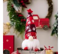 Light Up Gnome Christmas Decorations, Christmas Gonks With Light, Plush Knitted Glowing Santa Doll, Swedish Gnome Christmás Decoration,Light Up Xmas Decorations For Indoor Holiday (Red, 20*8cm)