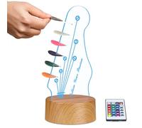 Light Up Guitar Pick Holder, Acrylic 3D Led Guitar Pick Lamp 16-Color Guitar Night Light Pick Storage Rack,For Picks Storage And Display,A Christmas Birthday Gift For Music Lovers And Guitarists