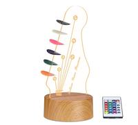 Light Up Guitar Pick Holder, Acrylic 3d Led Guitar Pick Lamp 16-Color Guitar Night Light Pick Storage Rack,For Picks Storage And Display,A Christmas Birthday Gift For Music Lovers And Guitarists