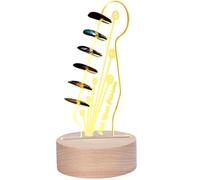 Light Up Guitar Pick Holder - Acrylic Guitar Pick Case with Wooden Base, Guitar Accessories for Guitarists, Display & Store Custom/Personalised Guitar Picks, Music Gifts for Guitarists Players