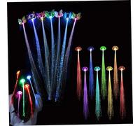 Light Up Hair Clips 16Pcs 13.8" Colorful Light Up Hair Accessories LED Braid Extension Clips for Women Girls Butterfly & Optic LED, Halloween Accessories, Glow in the Dark Party S