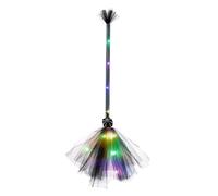Light Up Halloween Witch Broom, LED Light Up Witch Broom Stick, WizardFlying Brooms Stick, Halloween Witches Decoration Props, for Party Masquerade Indoor Outdoor Yard Patio Garden
