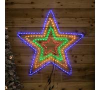 Light up Hanging Christmas Star Rope Light with Multi-Coloured LEDs Samuel Alexander Multi One Size